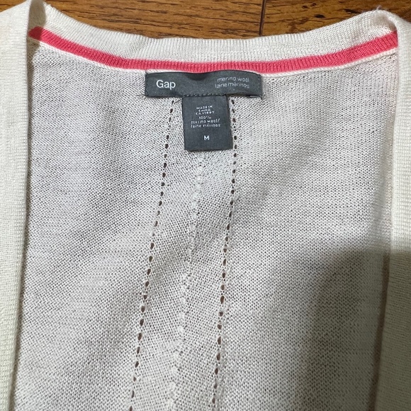Gap Extra Fine Merino Wool Button Long Cardigan Off White/Ivory Size M - Picture 2 of 6